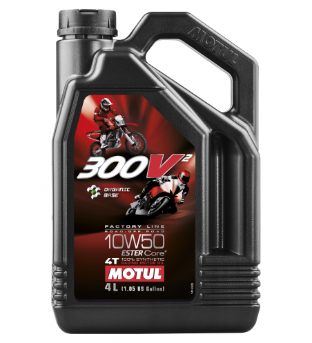 Aceite para Motor 300V² FL Road Racing & Off Road 10W-50 4T 4L