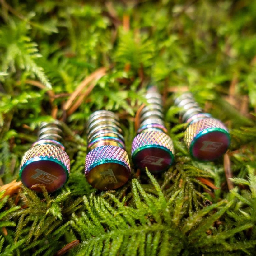 Toolless Lever Adjusters - Titanium - Set of 4 (Braktec)- Oil Slick (Rainbow)